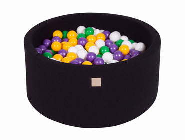 Ballenbak Rond 300 ballen 90x40 cm Zwart: Geel, Violet, Wit, Donker, Groen